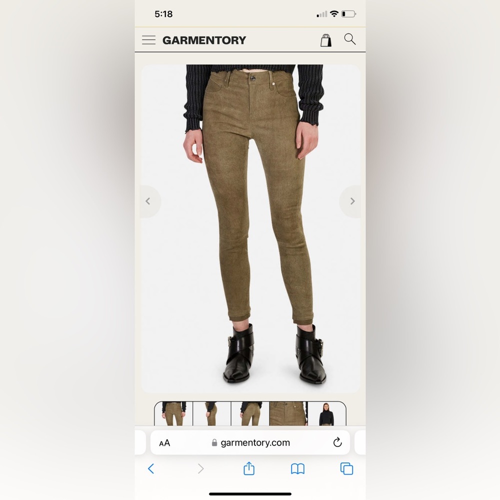 RTA madrid high waist suede khaki pants.